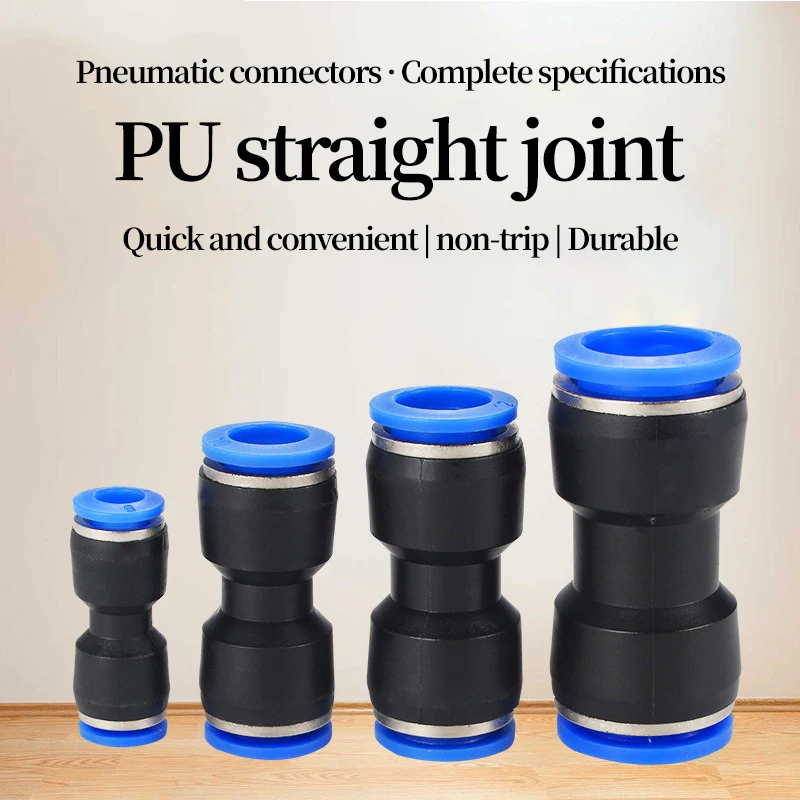 10Pcs Push to Connect Fittings,Air Line Hose Fitting Quick Release Pneumatic Connectors Straight Union Two Way Coupler for Tube