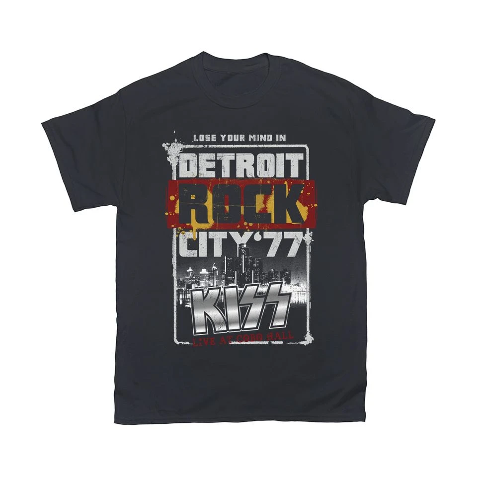 

KISS Band's Rock, Punk, Rap, Hip-hop, American Street Style, Oversized Vintage Short-sleeved T-shirt