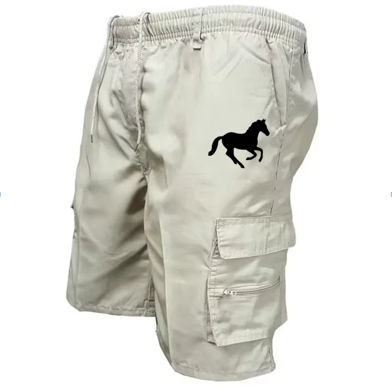 Outdoor Cargo-Shorts, Herren-Overall, Shorts mit elastischem Bund, Radlerhose, Shorts mit mehreren Taschen, lockere Arbeitshose, Strand- und Sportshorts, bedruckte Hose. – Detail 3