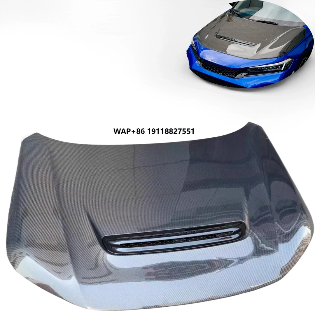 

Carbon Fiber Engine Hoods for 2022 for Civic 11th Generation R Style Customized Bolts Included Bolt-On