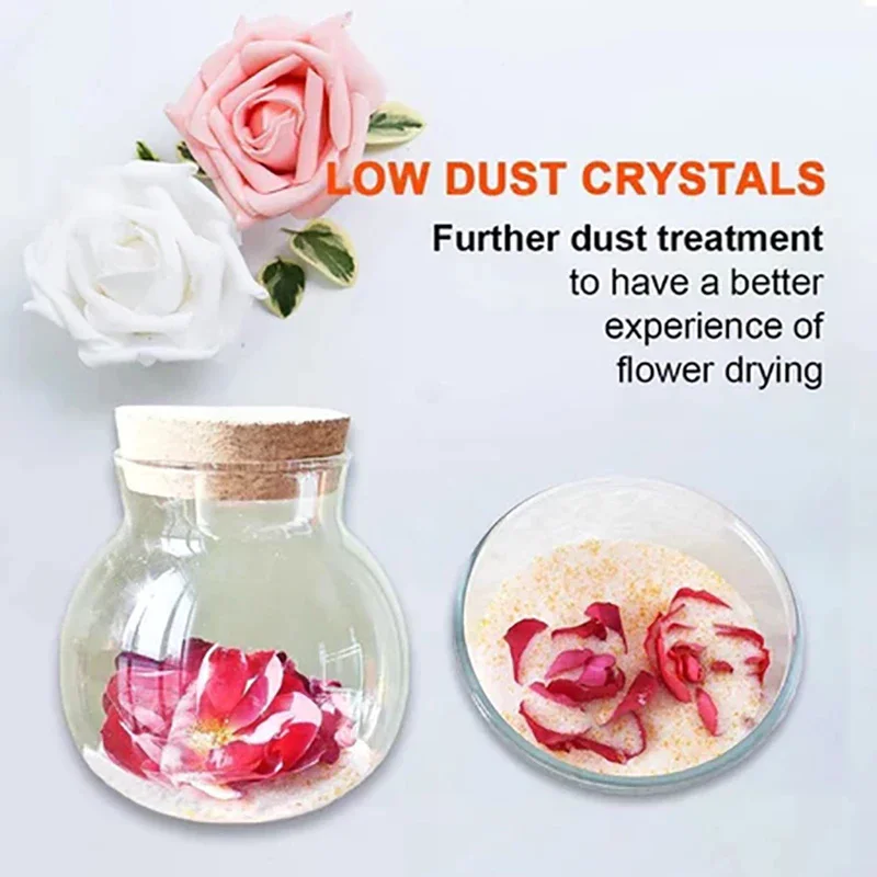 Desecante de Flores de 500g, Arena de Gel de Sílice No Tóxica, Arena de Gel de Sílice Reutilizable, Arena de Sílice Desecante