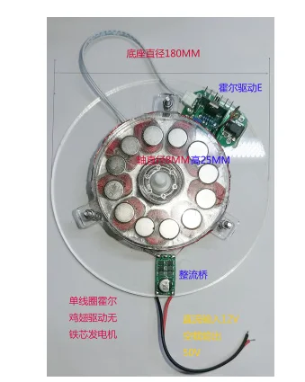 Coreless Generator, Brushless Motor, Disk Generator With  Power Supply Air Conditioner Fan motor