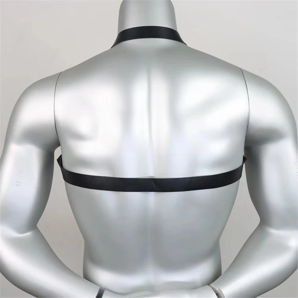 Mens Fetish Leather Chest Harness Chain Belts Sexual Male BDSM Body Straps Lingerie Fashion Punk Rave Gay Harness Accessories