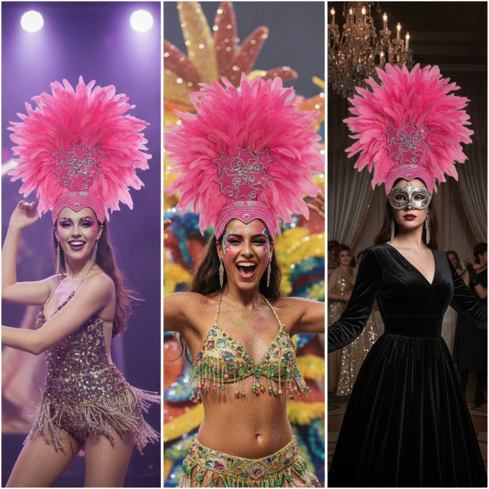 Feather Headdress Iridescent Costume Headpiece Headdress with Feathers Oversized Feather Headpiece Lightweight for Performers