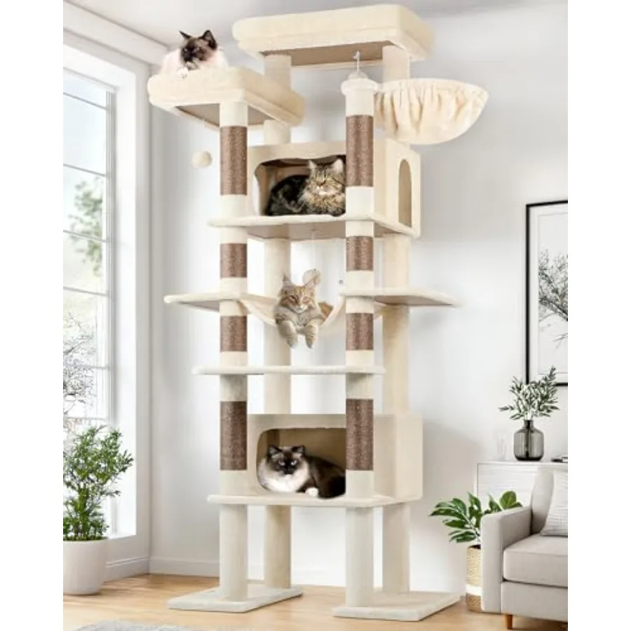 

Гигантская когтеточка-комплекс XXL для кошек, 83 дюйма, усиленная, высокая, для домашних кошек, многоуровневая, для взрослых кошек, с 8 когтеточками