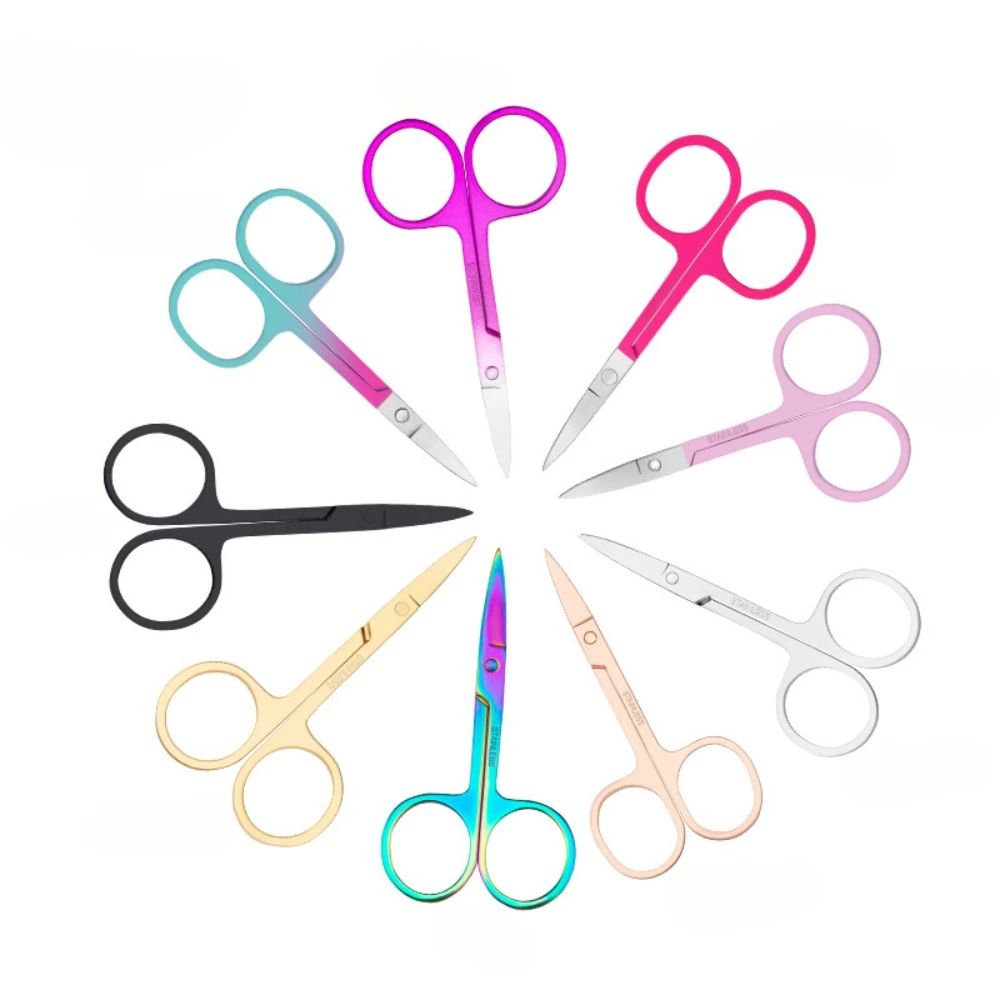 

1Pc Eyebrow Scissor Stainless Steel Eyelash Trimmer Facial Nose Hair Remover Manicure Nail Cuticle Beauty Scissors Makeup Tool