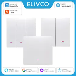 Tuya Smart Wifi Switch 220V No Neutral Wire Required 1/2/3 Gang Wall Light Button Switch Support Smart Lfie Alexa Google Home