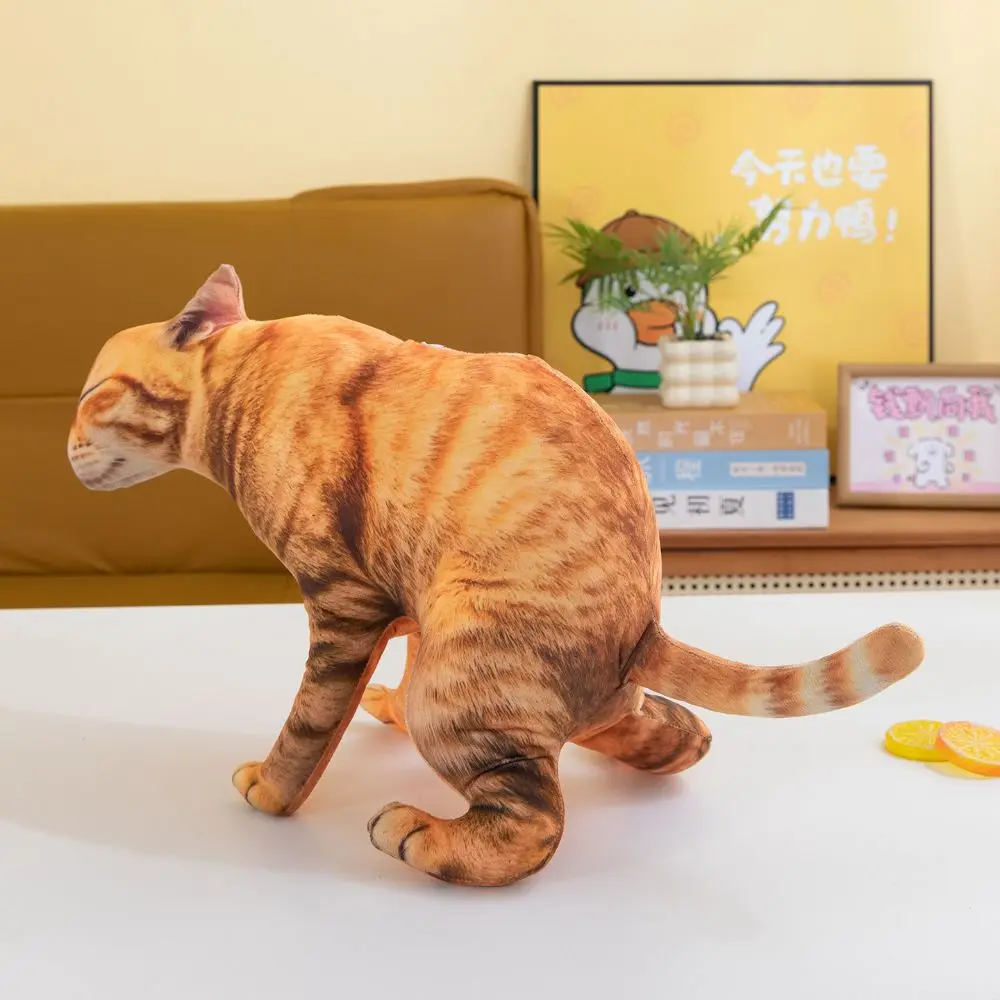 Novelty Simulation Cat Plush Toy Stuffed Animal Realistic Stuffed Cat Doll Gag Prank Weird Animal Pillow Toy Halloween