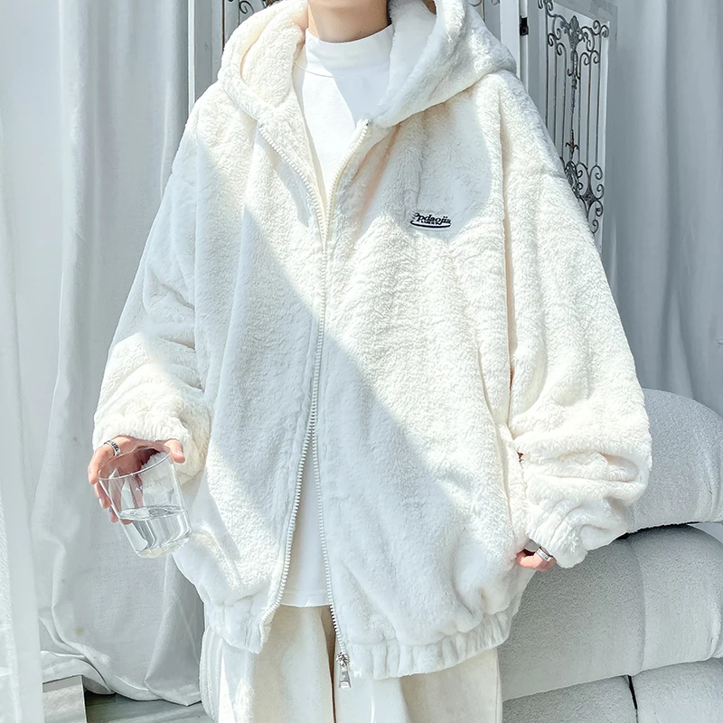 

Men's Luxury Velvet Cardigan with a Fashion Hooded Design, Offering Thickened Warmth and a Comfortable Plus Size Fit for Winter