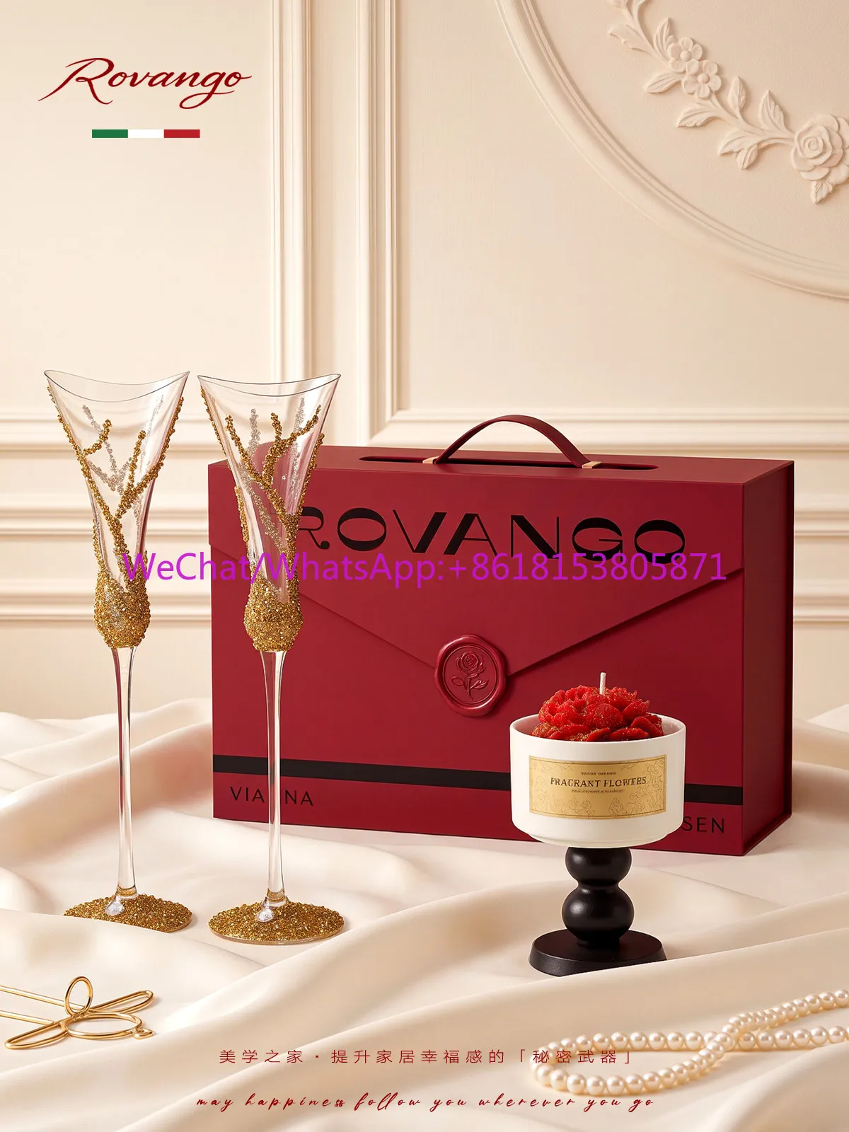 European glass champagne glass broken diamond toast cup for girlfriends wedding gift set
