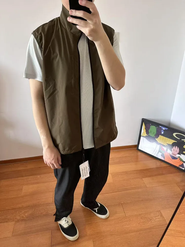 

Outdoor Men's Casual Stand Collar Vest Jaet Waterproof Spring Season Versatile Faionable Loose Fit Youthful Sle