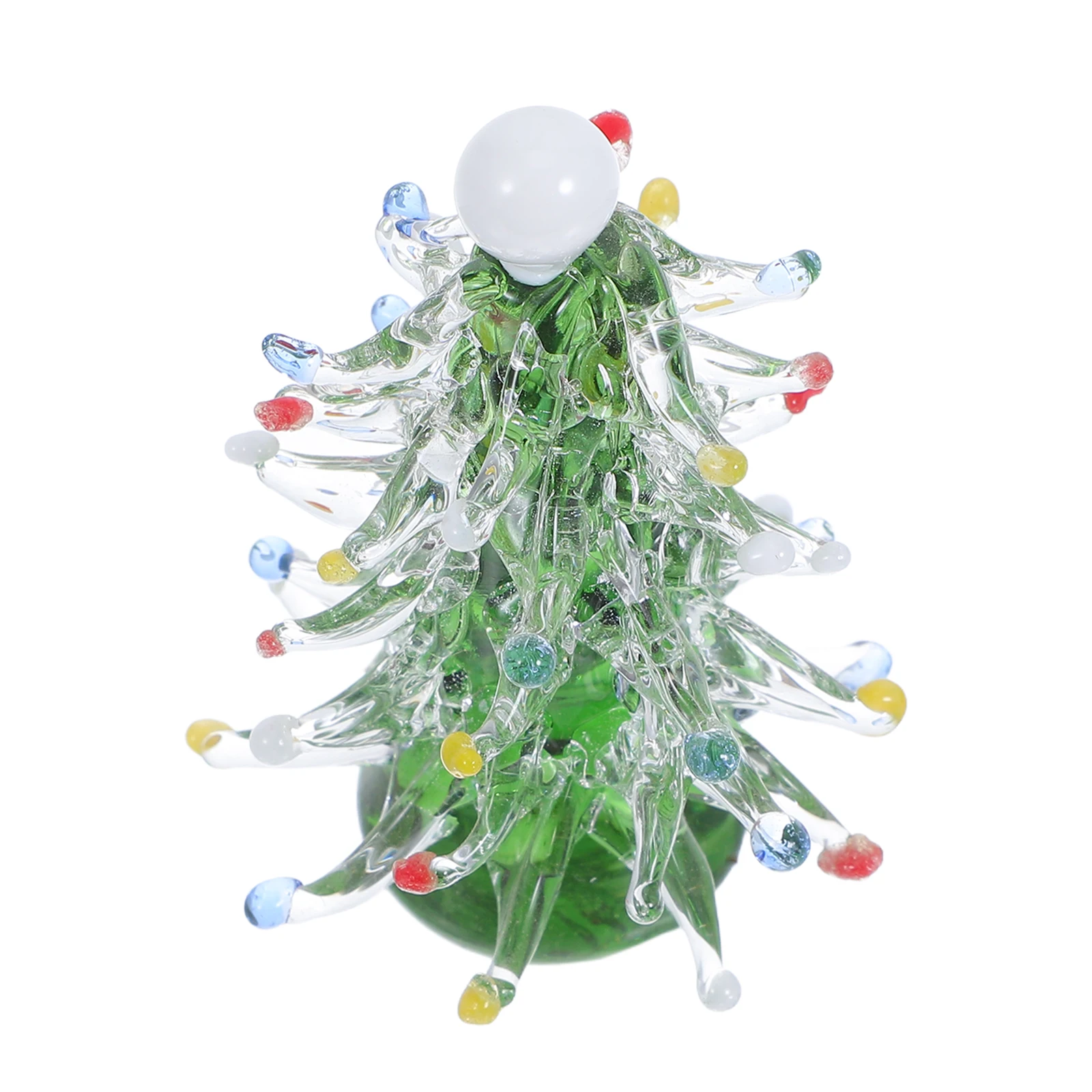 Glass Christmas Tree Ornament Mini Crystal Tabletop Decor for Holiday Mantel Desk Display Elegant Festive Decoration