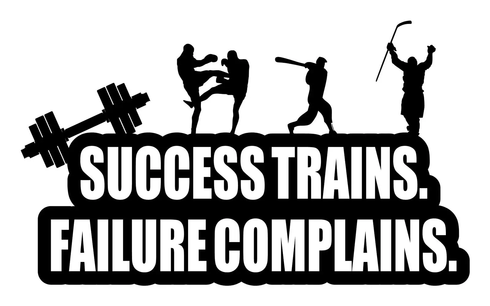 Success trains , failure complains Decal Sticker gym motivational wall sports quote boxe hockey baseball fitness