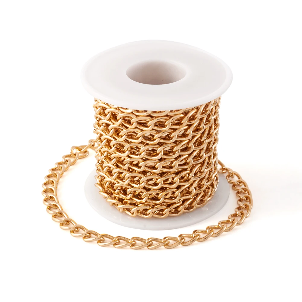 

5m/Roll Aluminum Chain Golden Silvery Color Twist Chain for DIY Jewelry Making Necklace Bracelet Accessories Supplies