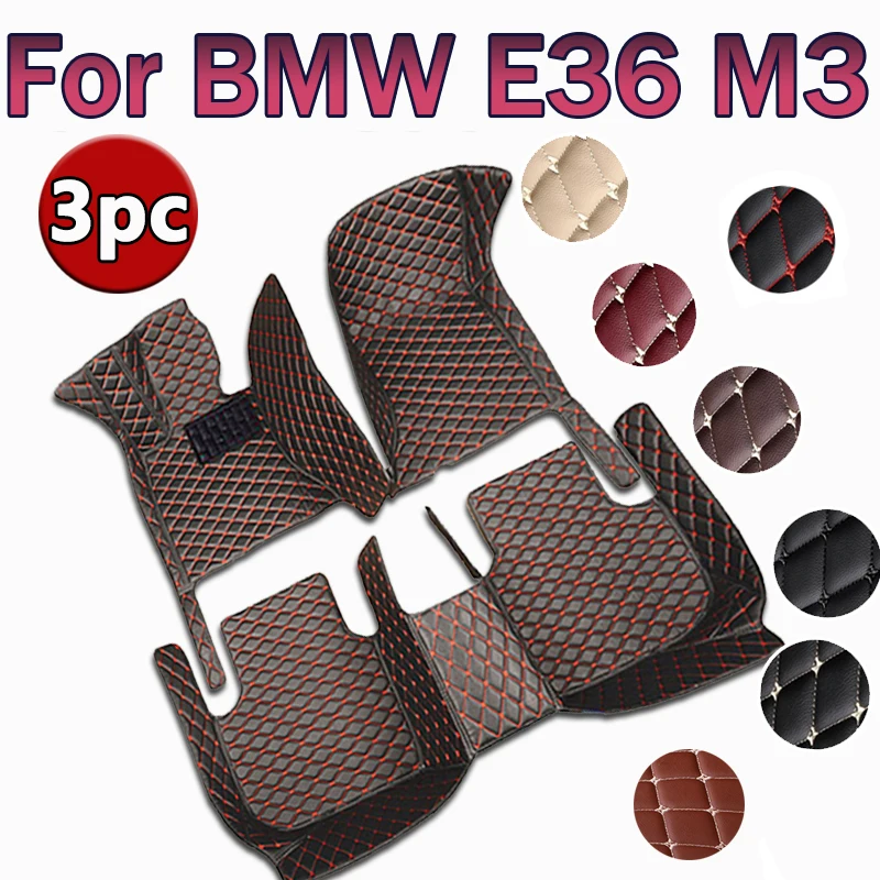 Custom Automotive Car Floor Mats For BMW E36 M3 1995 1996 1997 1998 1999 Auto Luxury Leather Men Women Car Mats Full Coverage