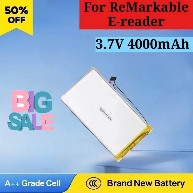Batterie de remplacement pour liseuse ReMarkable, nouvelle batterie rechargeable Li-po polymère, pack d'accumulateurs 3,7 V 4000 mAh, batterie rechargeable