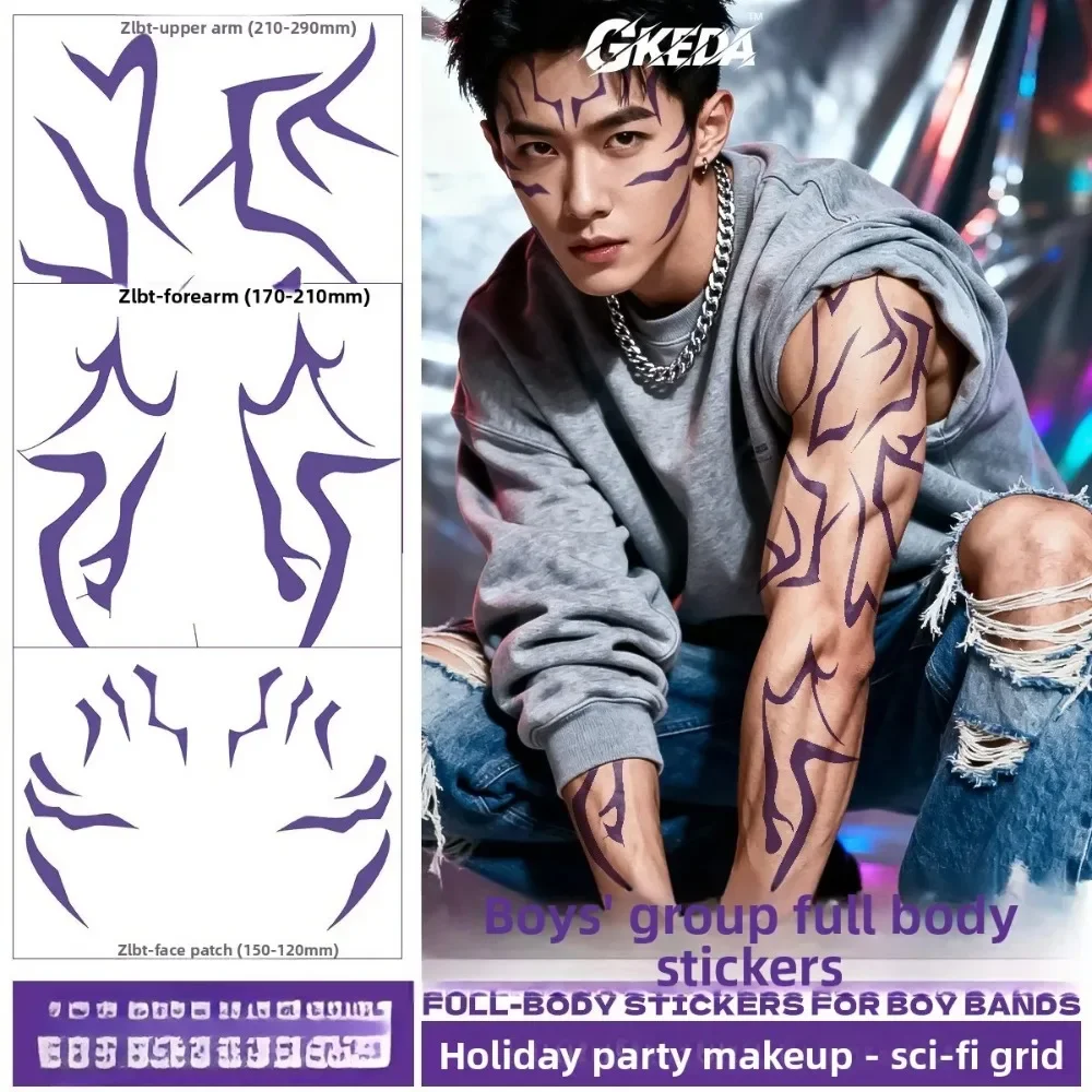 

NEW 6pcs/set Kpop Demon Hunters Rumi Kang Cosplay Prop Tattoo Sticker Rumi Tattoo Demonizing Sticker For Halloween Party Gifts