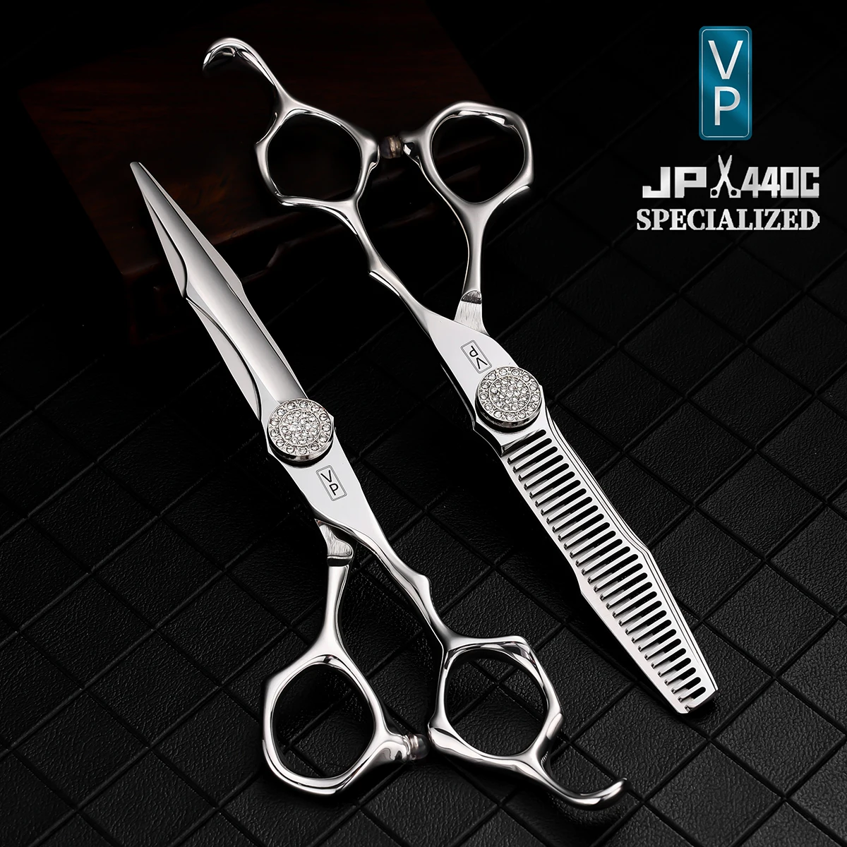 Ciseaux de coiffeur professionnels, outils de coupe de cheveux, ciseaux d\'amincissement de coiffure, acier japonais 440C, crédible, 6.0 po