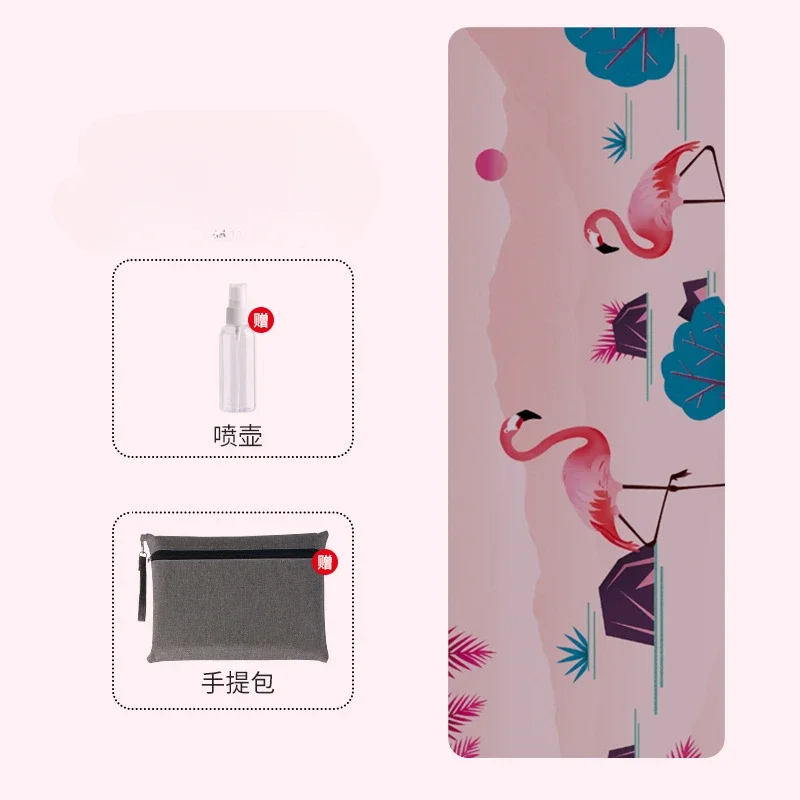 Folding Yoga Blanket Antiskid Yoga Mat Towel Laying Thickened Sports Towel Printing Fitness Suede Sweat Absorbing Yoga Mat