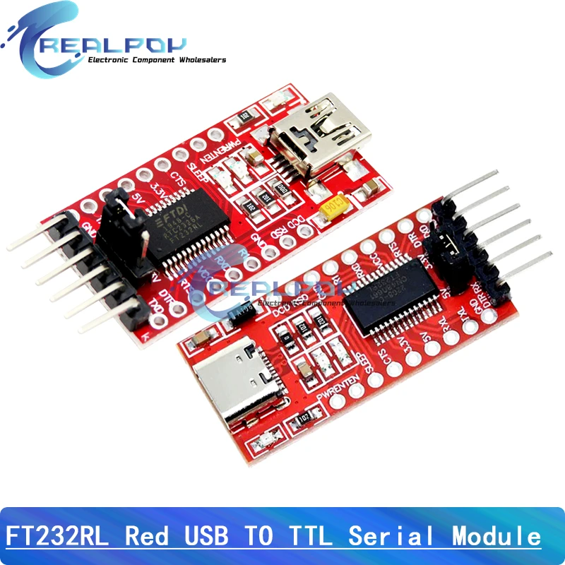 레드 블루 미니 FTDI USB 3.3V 5.5V-TTL 직렬 어댑터 모듈, 아두이노 FT232 프로 미니 USB-TTL 232 미니 타입 C, FT232RL