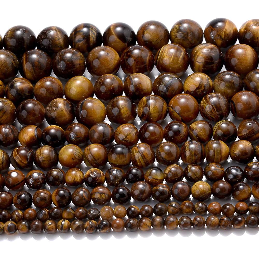 Natural Tiger Eye Stone Beads Round Spacer Beads for Jewelry Making DIY Charms Bracelet Necklace Handmade Craft 4 6 8 10 12mm