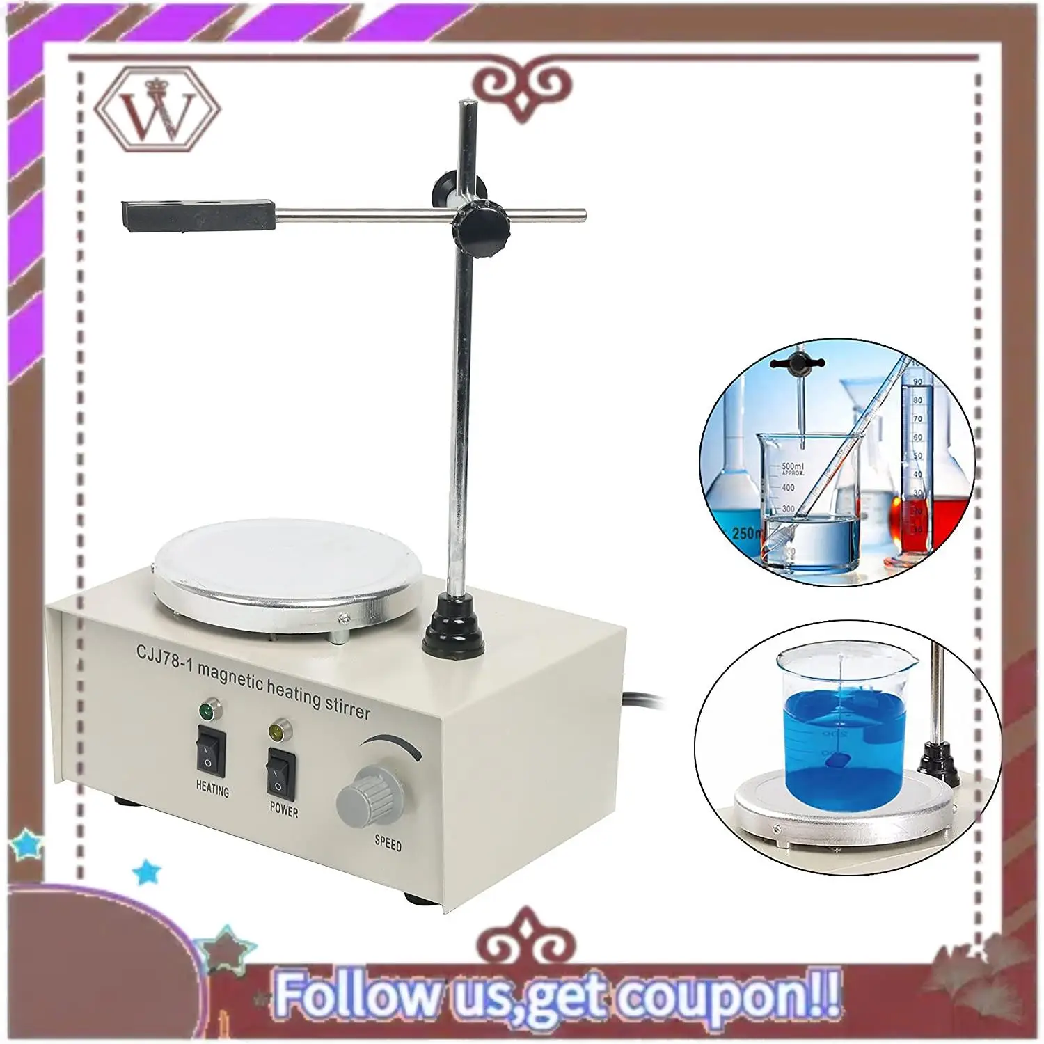 ABBG-220V التدفئة محرك مغناطيسي مختبر خلاط آلة 78-1 موقد محرك مغناطيسي مختبر لتحريك 1000 مللي الاتحاد الأوروبي التوصيل