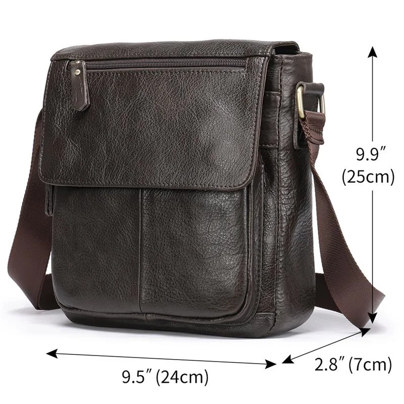 Bolsa de Ombro de Couro Genuíno para Homens, Couro Crossbody Malas Mensageiro Masculino, Alta qualidade