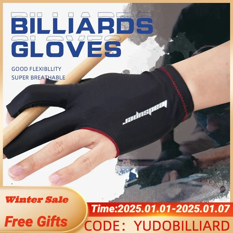 LeadSuper Pool Glove with Left Hand Stretchable elastic sweat-absorbent anti-slip half-finger full-finger for Billiard gloves