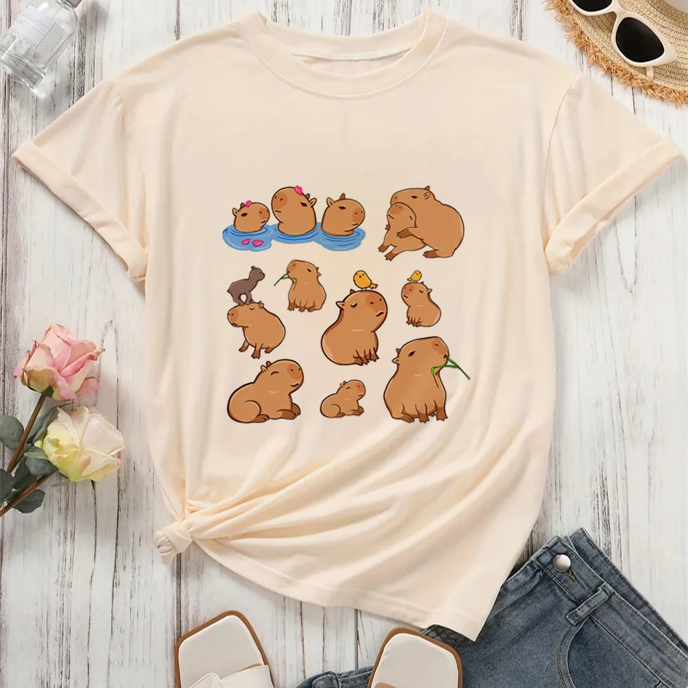 Capybara Kapibara shirt female Breathable kawaii Grunge Trendy top tees Colorful harajuku Y2k Breathable Grunge Comfortable