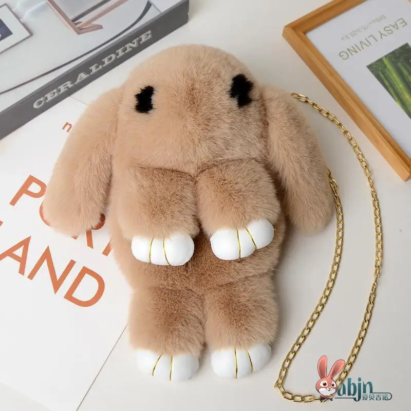 

Faionable Plu Rabbit Bapa Women's Crossbody Bag Children's Small oulder Bag Casual Simple Sle Chain Strap Bag