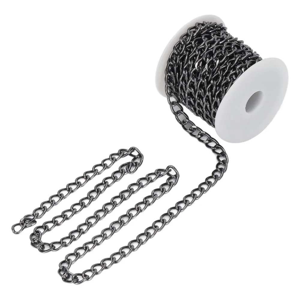 

Jewelry Tools Black Plated Aluminum Chain Twisted Chain Unwelded Chain Chain Roll Oval Links Chain Spool Jewelry Making