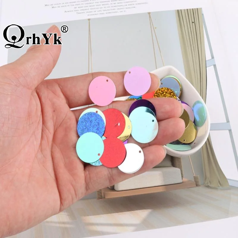 

30mm Transparent Flat Round Sewing Sequins DIY Clothing Craft Accessories for Wedding Dress Decoration
