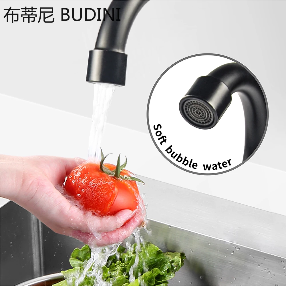 Matte Black Folding Faucet  Hot and Cold Water Mixer 360° Rotation Kitchen Bathroom Sink Wash Basin Water Tap RV Accessories