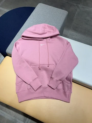 Nike Sportswear Phoenix Fleece Pullover Soft and Skin-Friendly Women Pink Hooded Sweatshirt Long Sleeves DQ5861-699