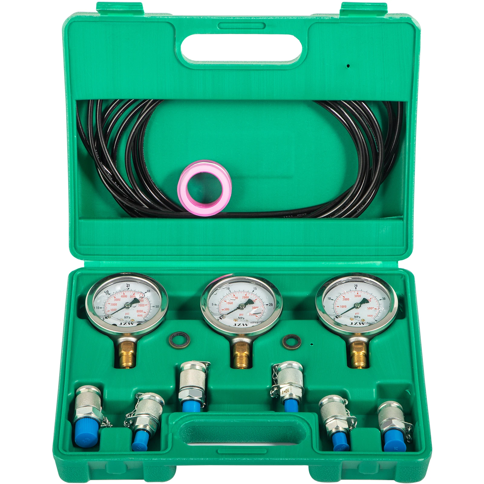 VEVOR Hydraulic Pressure Test Kit 25/40/60Mpa 8700PSI Hydraulic Pressure Tester Test Kit for Excavator Machinery 