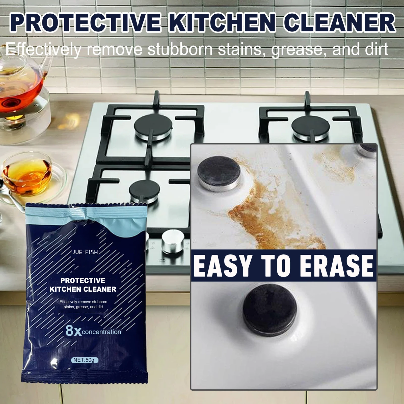 Household Degreasing Powder Kitchen Extractor Hood Concentrated Heavy Oil Pollution Cleaner Household Kitchen Cleaning Supplies