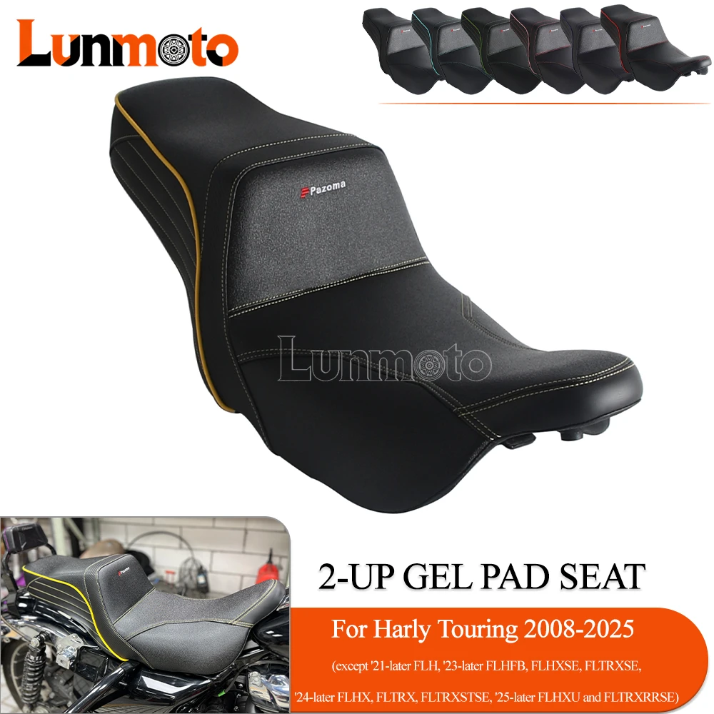 

Motorcycle Full Seat Front Rear Driver Passenger Cushions 2-Up Pad Seat For Harley Touring EFI FLHX FLTRK FLHRC FLHTPI 2008-2025