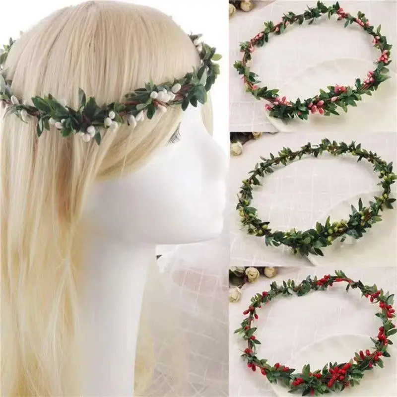 

Mori Green Leaf Wreath Headband Simple Hair Hoop Children's Day Tibetan Style Hair Accessories