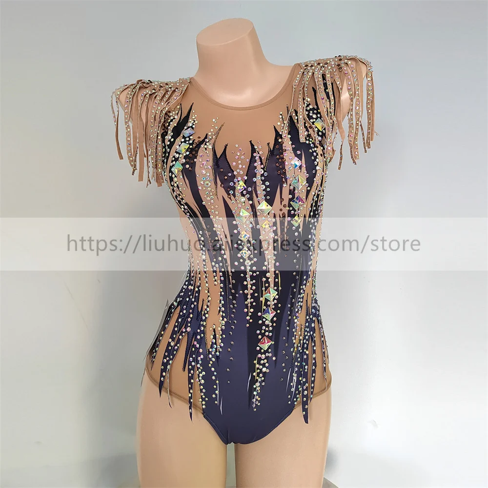 LIUHUO Customize Women Girl Costume Performance Rhythmic Gymnastics Children Leotards Competition Skating Dress Kid Dance Teens