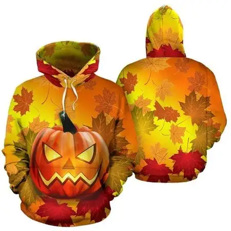 3D All Over Print Mens Halloween Pumpkin Hoodie Costume New In Pull Over Sweatshirt Foe Men Women As Gift For Halloween Holidays