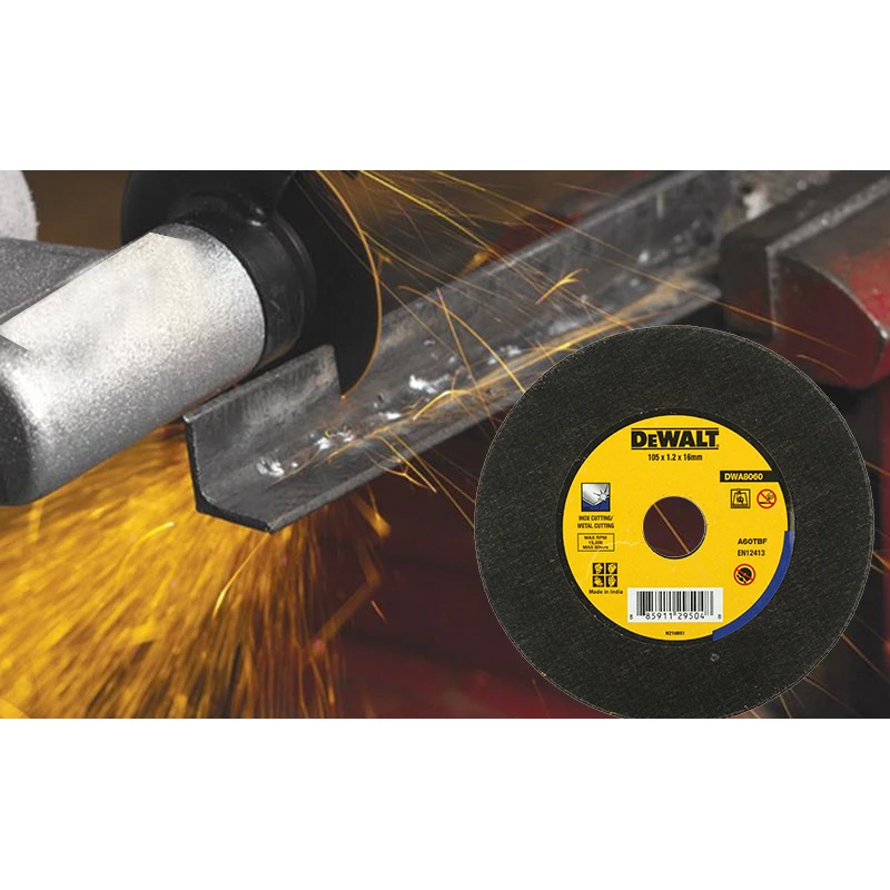DEWALT DWA8060 Режущий диск 100 x 1,2 x 16 SS T1 для нержавеющей стали, долговечный режущий диск без заусенцев, круглый режущий диск