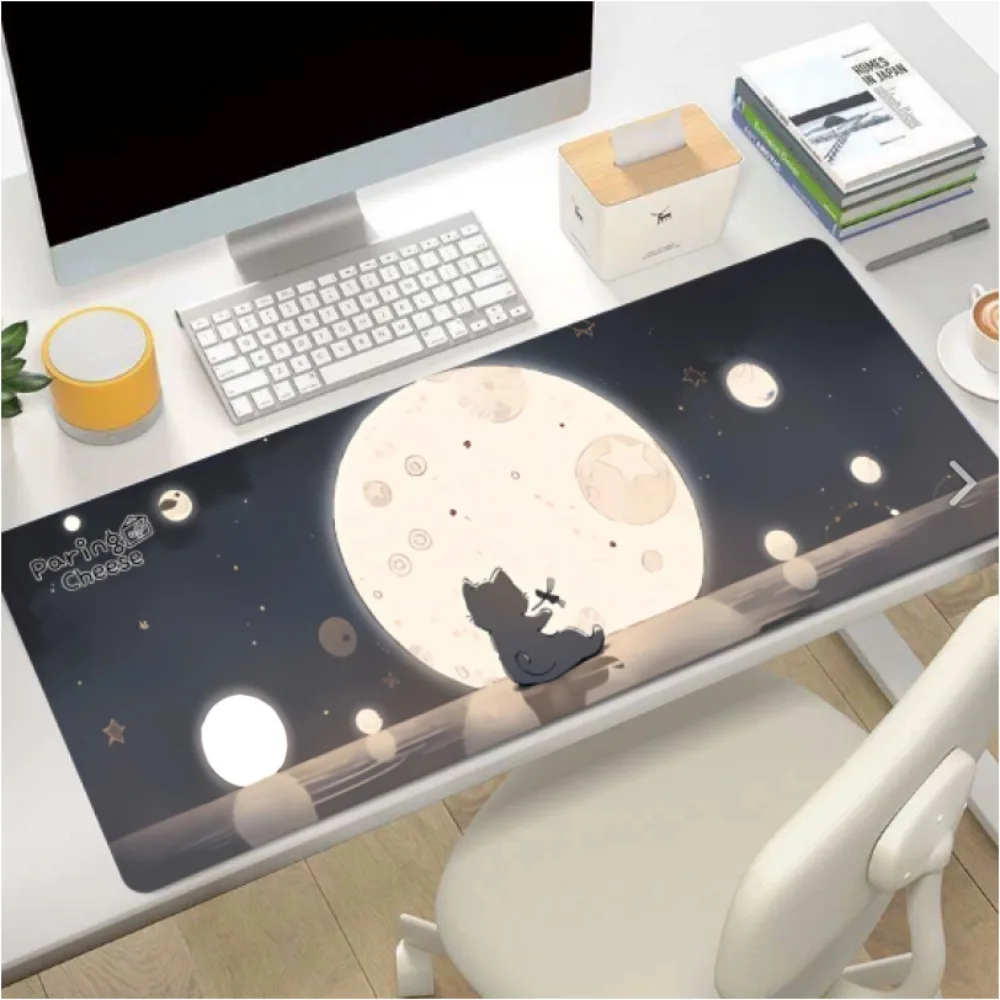 

Коврик для мыши Star and Moon Cat Healing, большой настольный коврик Dream Star, нескользящий коврик для офиса и игр