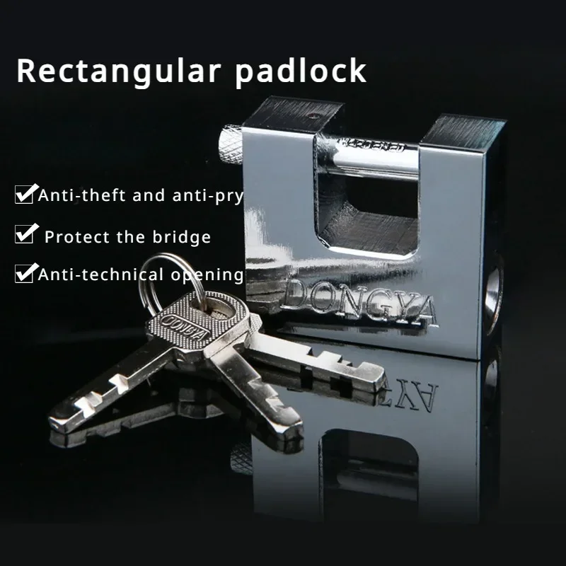 Padlock with Key, High Security 3 Keys Heavy Duty D-Shaped lock - Protect Garage Door, Containers, Gate and Warehouse