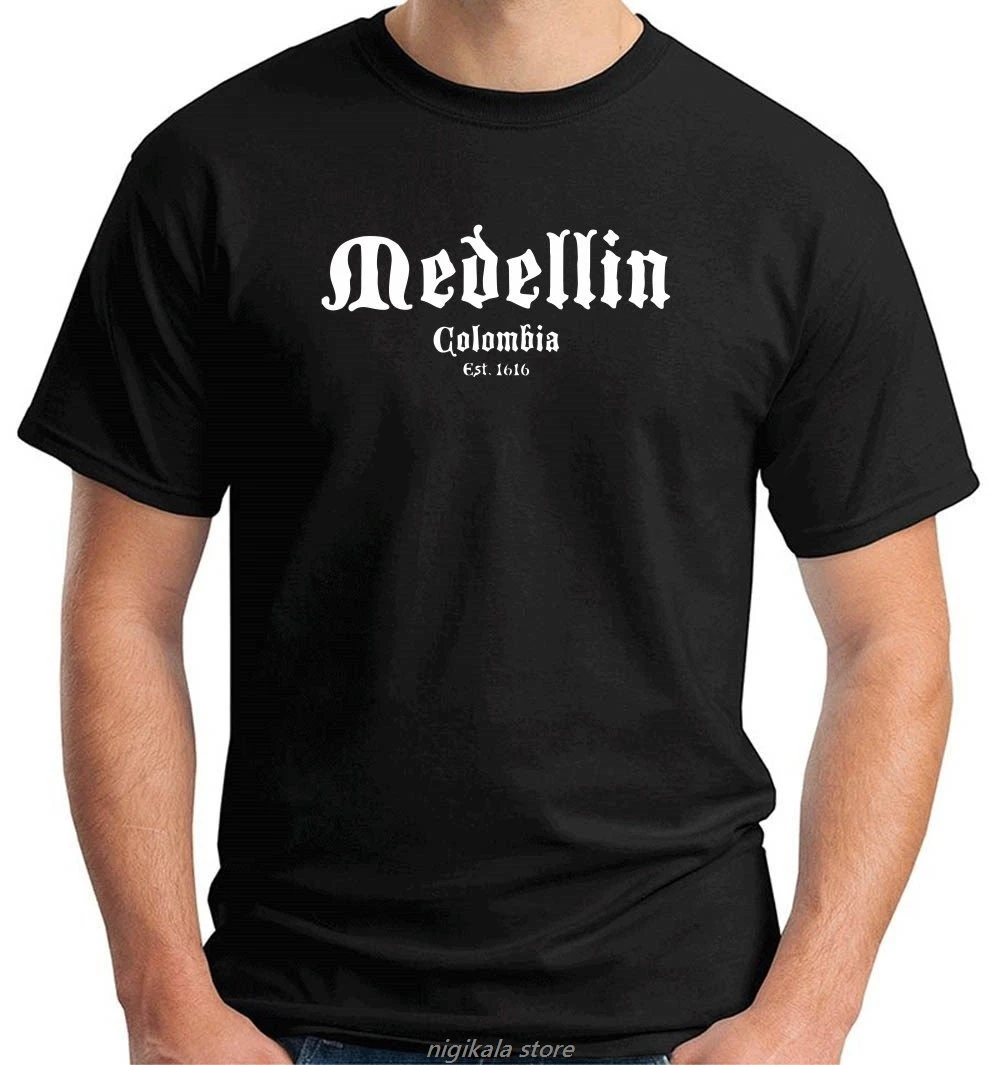 Newest Men\'S Funny MAGLIA MAGLIETTA T-SHIRT MEDELLIN COLOMBIA ESCOBAR Tee Shirts