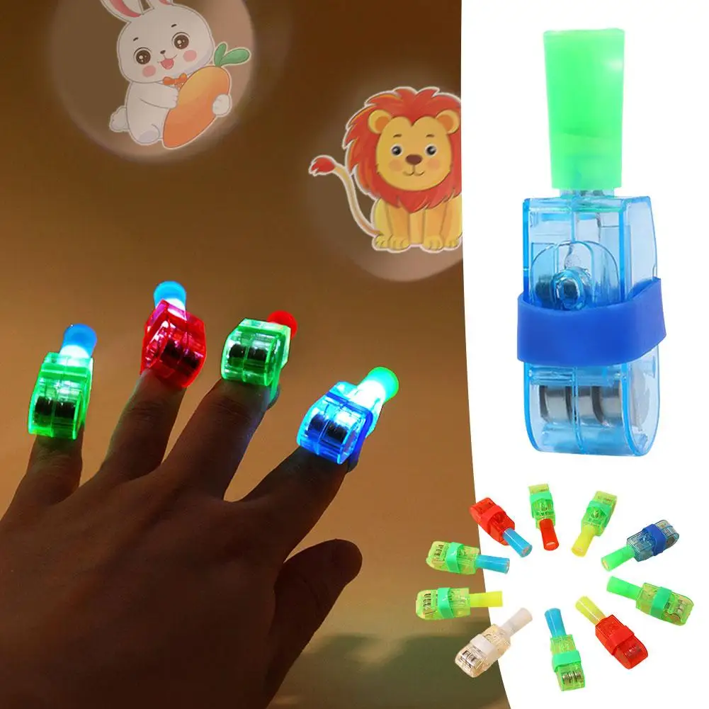 1 stks Gemengde Kleuren Cartoon Led Projector Licht Vinger Lamp Voor Party Verjaardag Kerst Bruiloft Decoratie Kind Speelgoed Q2V8