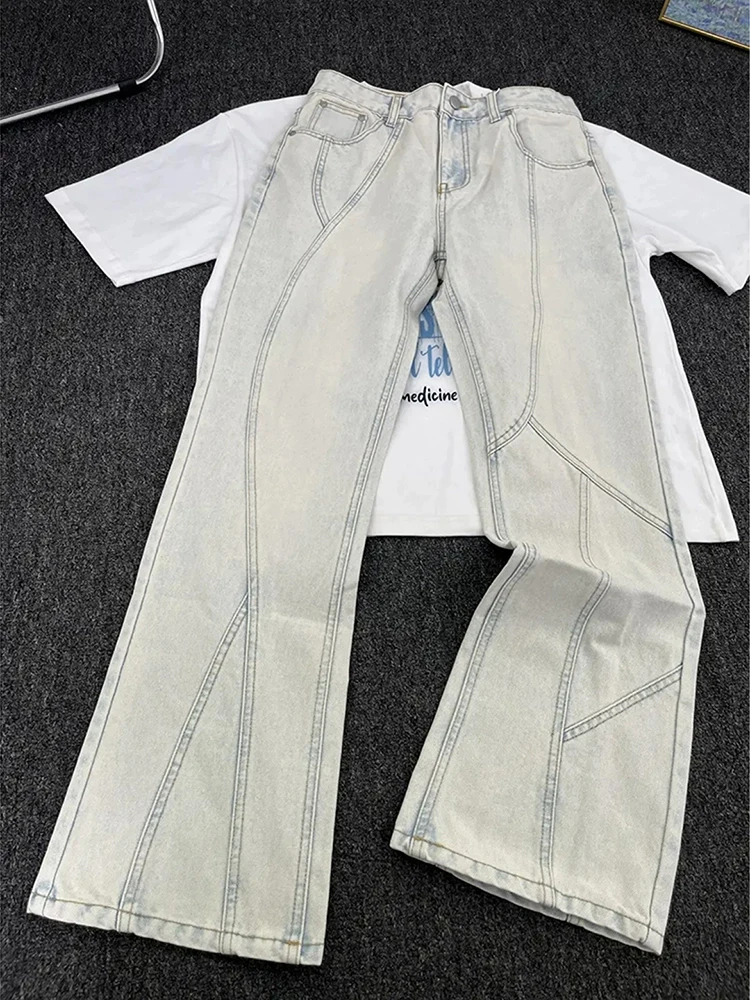 

Желтые джинсы-брюки из денима с 3D-эффектом, прямые, с высокой талией, износостойкие, молодежный трендовый дизайн