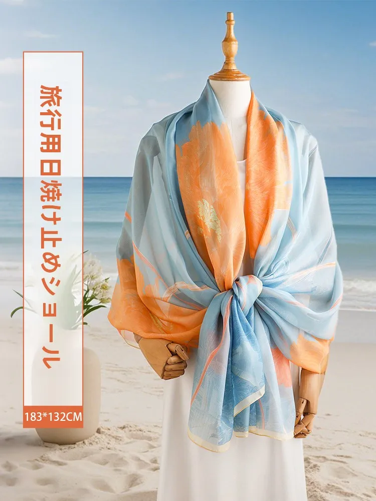 Echarpe-en-soie-pour-femme-nouvelle-collection-ete-grande-double-face-fine-protection-solaire-motif-floral-vegetal-polyvalente-a-enrouler