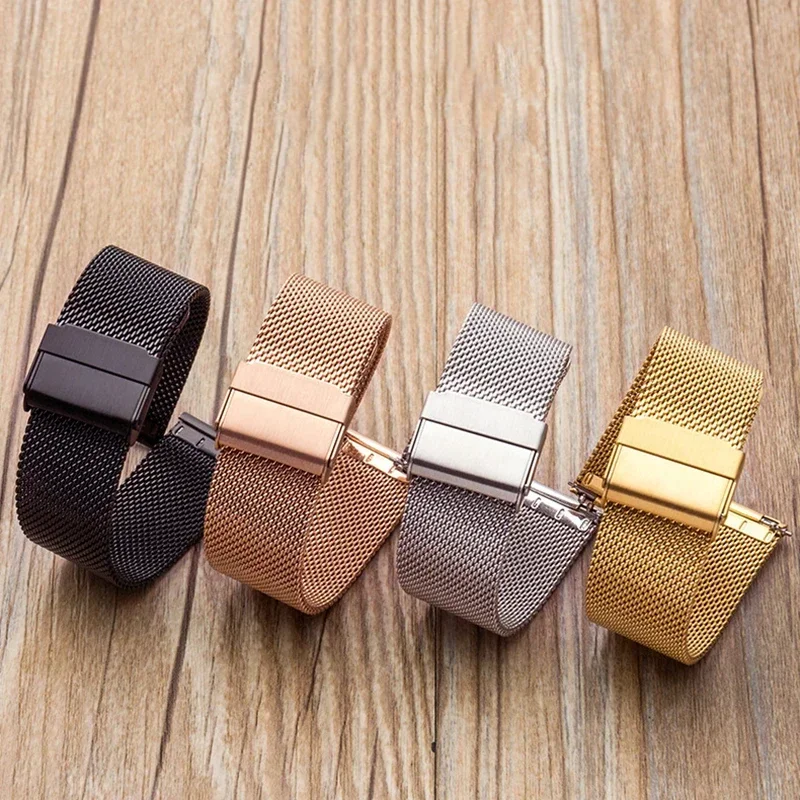 0.6MM Mesh Milanese Watch Strap 12/14/16/17/18/19/20/21/22/24mm for Seiko for DW Steel Watch Band Men Women Universal Bracelet