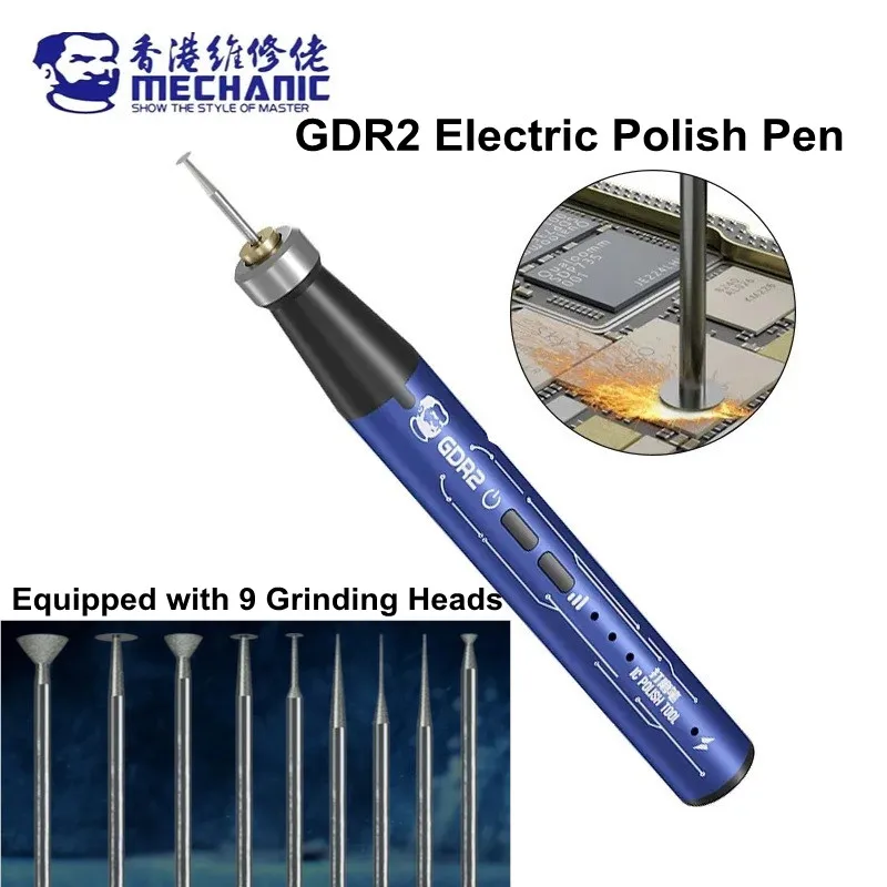 

MECHANIC GDR2 Многофункциональная электрическая полировальная ручка для ремонта мобильных телефонов, материнская плата, печатная плата, IC, инструмент для резки и полировки процессора
