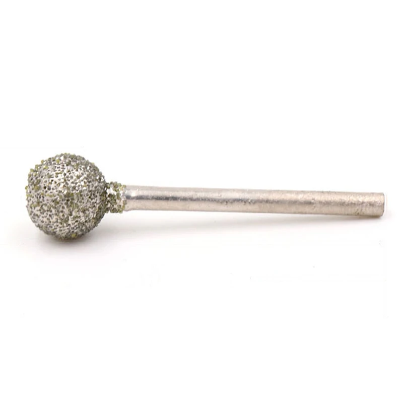 5Pcs 3/4/5/6/8/10mm Diamond Spheroid Ball Burr Grinding Engraving Bit 2.35/3mm Shank Head for Dremel Rotary Tools 60 Grit